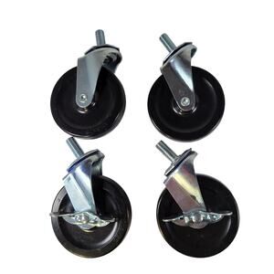Set of 4 Heavy Duty Caster Wheels 101.6mm 25mm Width Threaded Stem 4" x 1"